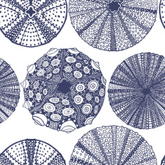 Urchin-patroon in handgetekende stijl