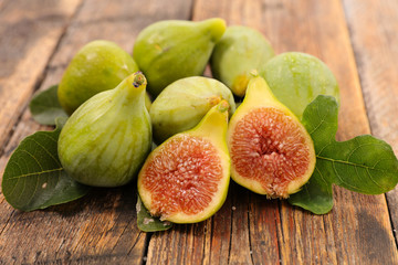 fresh fig and leaf