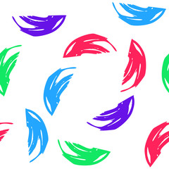 Dry brushes seamless pattern. Minimalistic creative trend abstract. Cheerful colors, spring or summer seasons. Kids simple background. Vector design for cover, print, textile or wrapp paper.