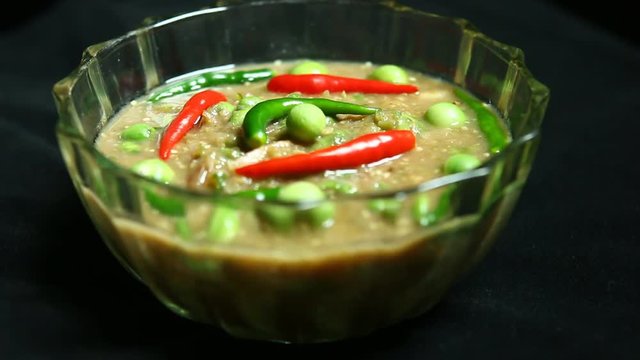 Spicy shrimp paste sauce , Thai food