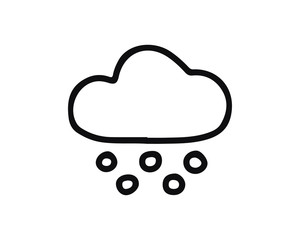 Obraz premium snow rain cloud icon design illustration,hand drawn style design, designed for web and app