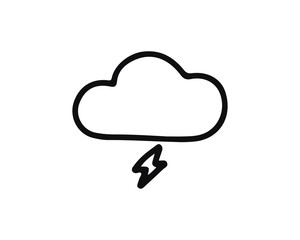 thunder cloud icon design illustration,hand drawn style design, designed for web and app
