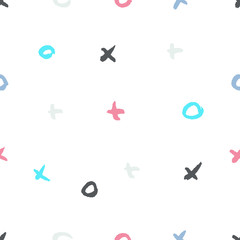 Summer Seamless pattern with abstract ornament. Colorful ink Dry brush. Pastel colors. Hand drawn background.