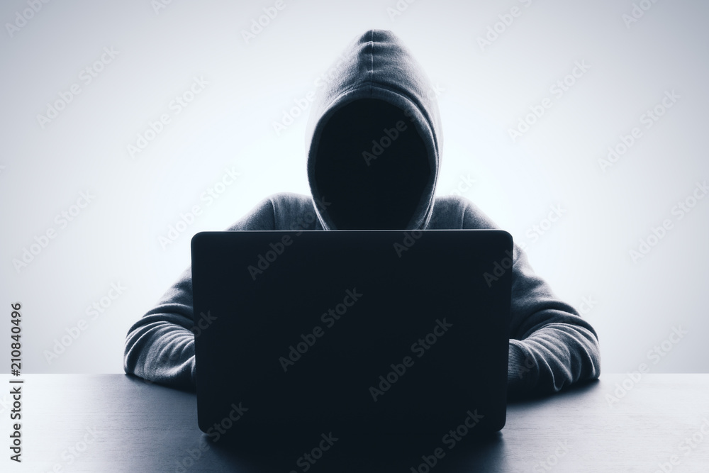 Poster Hacker and web attack concept