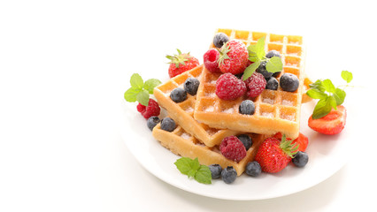 waffles and berry fruit