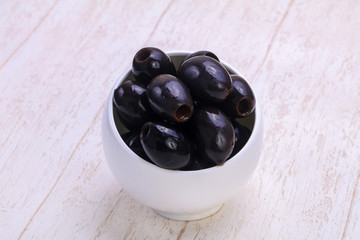 Pickled olives in the bowl