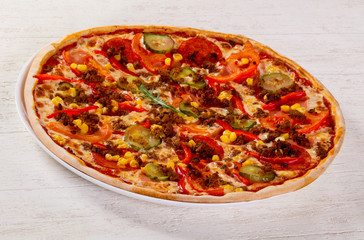 Pizza with minced meat