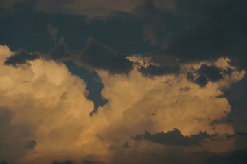 Beautiful sunset sky with clouds.