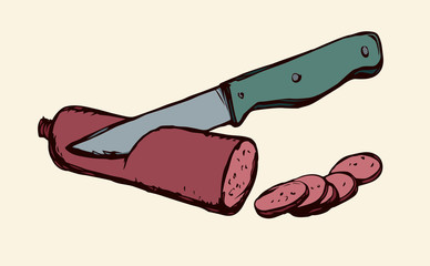Sausage. Vector drawing