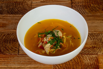 Appetizing chicken soup
