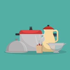 kitchen equipment set icons vector illustration design