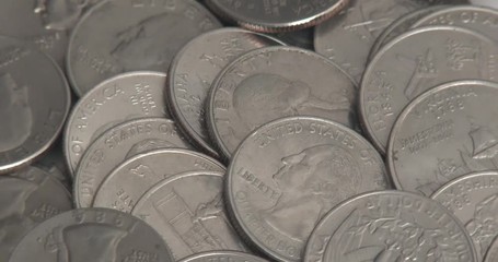 Pile Of Quarters Rotating - Coins - Currency