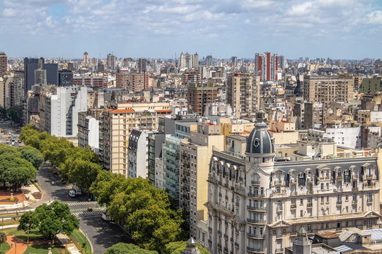 Aerial view of downtown Buenos AIres - Buenos Aires, Argentina