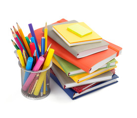 office and school supplies isolated at white background