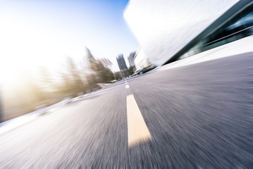 high speed view of road