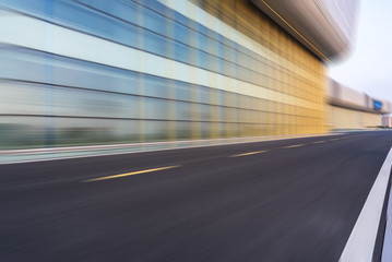 high speed view of asphalt road