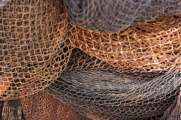 Texture fishing net. Close up pattern. Background with selective focus