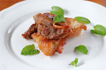 fried pork or deep fried pork (Thai food)