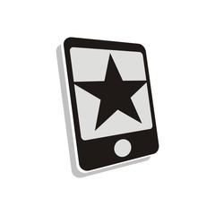 Star shape in smartphone logo initial letter design template vector illustration