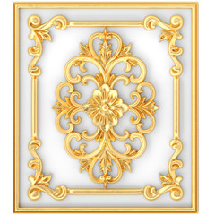 Stucco decoration, gold cartouche