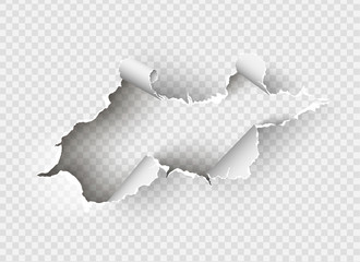 ragged Hole torn in ripped paper