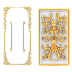 Stucco decoration, gold cartouche