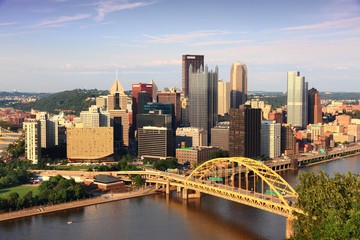 Pittsburgh city skyline - obrazy, fototapety, plakaty