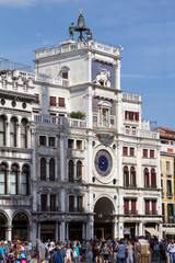 Fototapeta na wymiar Clock tower of St. Mark Place, Venice
