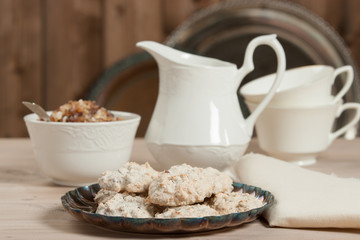 Home Baked Meringue Cookies With Cranberries, Raisins, Sunflower Seeds.