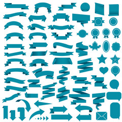 Web Ribbon Set Isolated