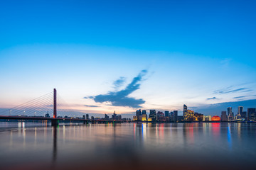 Fototapeta premium panoramic city skyline in hangzhou china