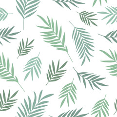 Naklejka na ściany i meble Vector seamless pattern with plants, branches, leaves