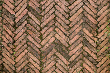 Vintage red cement pattern wall texture and background