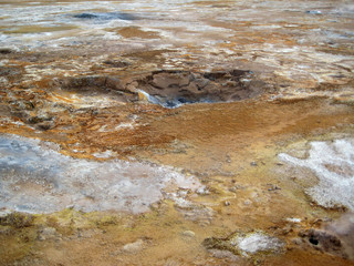 Blick auf Solfatarenfelder im Nordosten Islands bei Myvatn