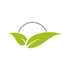 Leaf tree shape logo design template vector illustration