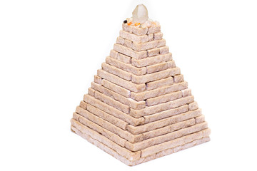 White stone pyramid craft