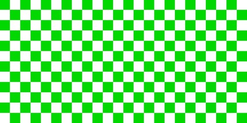 Green and white checkerboard squares seamless pattern.
