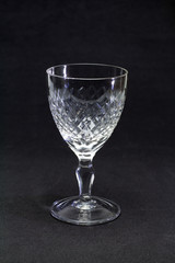 Crystal glass on black background