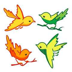 Naklejka premium Bird Logo Template Design Vector
