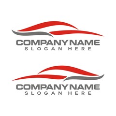 Abstract simple line car logo design template vector illustration