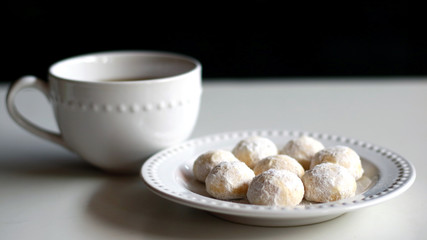 Snow White Cookies or Puteri Salju and a cup of tea.
