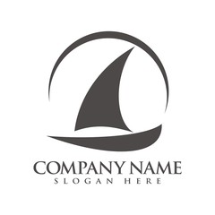 Boat logo design template vector illustration