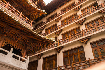 Fototapeta premium Appearance of Temple Architecture in Jing'an Temple,China