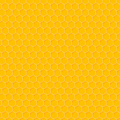 Honeycomb background from a bee hive. Vector illustration of geometric texture. Seamless hexagons pattern for web, print, wallpaper, wrapping, fashion fabric, textile design, background for invitation