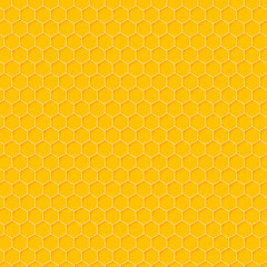 Honeycomb background from a bee hive. Vector illustration of geometric texture. Seamless hexagons pattern for web, print, wallpaper, wrapping, fashion fabric, textile design, background for invitation