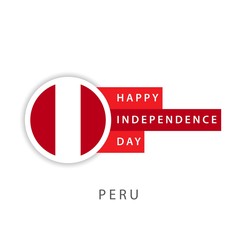 Happy Peru Independence Day Vector Template Design Illustrator