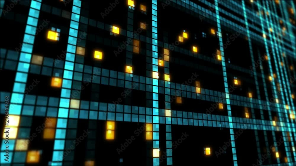 Fototapete 3d render background made of square forms with different brightness. digital technology background w