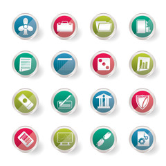 Business and Office Icons over colored background  - Vector Icon Set 2