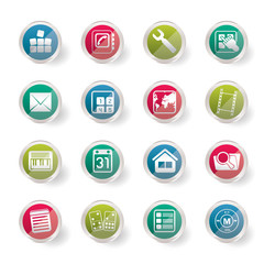 Mobile Phone and Computer icon over colored background  - Vector Icon Set