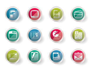 Media icons over colored background  - Vector Icon Set